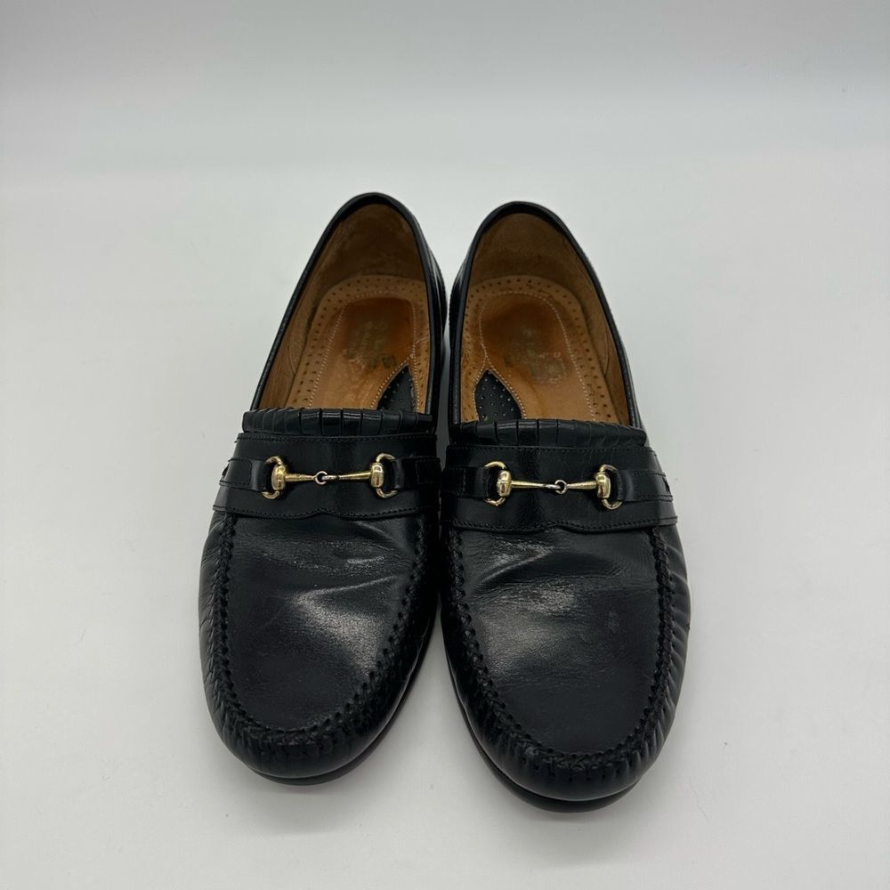 Gorgeous Bridle Bit Horsebit Men’s Black Loafers Stanley Blacker Size 9.5 - Picture 1 of 4